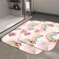 thumbnail image 2 of 1pc Cute Rainbow and Cloud Absorbent Non-Slip Bathroom Thickened Flannel Rug Decor,Soft,Quick Drying,Suitable For Indoor/outdoor Use,Bathrooms,Bedrooms,Kitchens,Terrace,Laundry Rooms,16"x24", 2 of 9