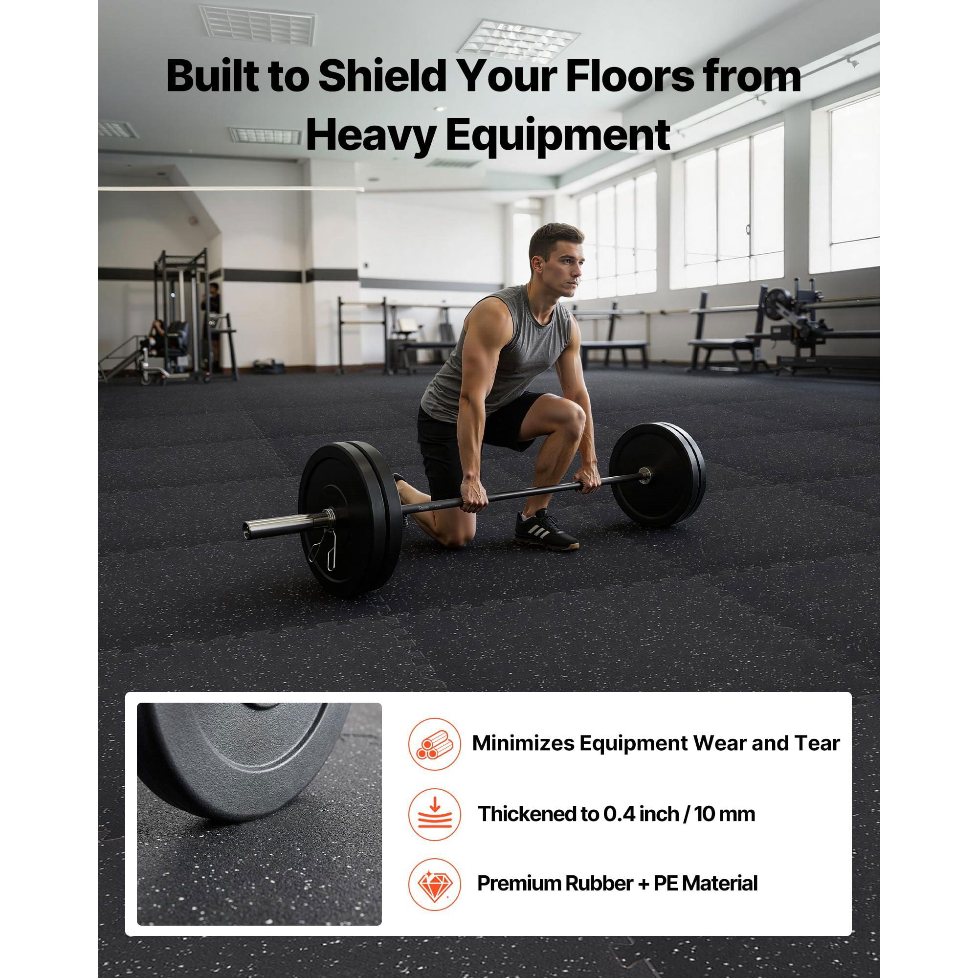 24-Piece Puzzle Mat, 24x24x0.4 inch EVA Foam, Interlocking Padding with White Dots, for Home Gym Office