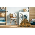 thumbnail image 2 of Ahgly Company Machine Washable Indoor Square Transitional Yellow Area Rugs, 6' Square, 2 of 7