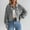 Gray, variant on Women's Jackets Lightweight Cotton Casual Cardigan Solid Long Sleeve Jacket Button Coat