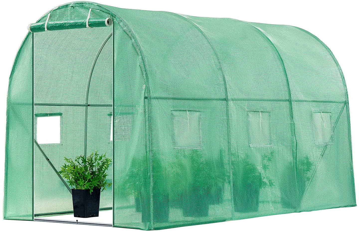 FDW 10x7x7FT Large Walk-in Green House Tunnel Garden Plant Hot House,	Green