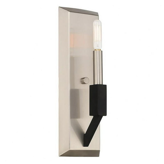 1 Light Ada Wall Sconce in Industrial Style 4.5 inches Wide By 14 inches High-Brushed Nickel Finish Bailey Street Home 218-Bel-3110219