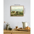 thumbnail image 2 of Drsoum Cow Farm Landscape Wall Art Dairy Cattle Classic Wall Prints Modern Farmhouse Kitchen Bathroom Office Decor 8x10in Natural Framed, 2 of 5