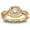 Gold Plated, variant on Bridal Set for Women Halo CZ Plated Gold Engagement Rings Ginger Lyne Collection