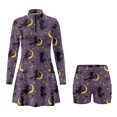thumbnail image 2 of Aplkyhs Halloween Witch Moon Women's Tennis Golf Dresses with Built in Shorts Pockets Lightweight Long Sleeve 1/4 Zip Up Workout Athletic Dresses Moisture Wicking 2 Piece Set, 2 of 7