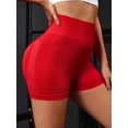 thumbnail image 2 of OVESPORT Women's Single/4-piece Sports Shorts, Fitness Motorcycle Yoga Seamless High Waisted And Hip Lifting Shorts, 2 of 7