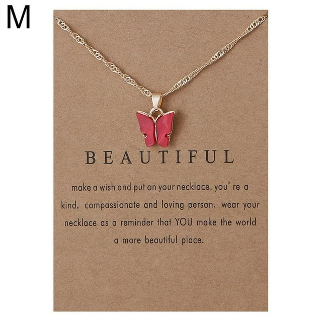 Butterfly Acrylic Pendant Necklace Clavicle Choker Jewelry Chain New Women T6A6