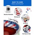 thumbnail image 3 of Flag Day Gnome Balloon on Wood Fitted Round Tablecloths Elastic Edged Table Covers 45"-54",Blue Red and White Buffalo Plaid Waterproof Dining Room Table Cloth for Kitchen Holiday Party Tables Decor, 3 of 6