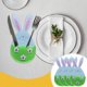 thumbnail image 1 of Xihbxyly Bolsas para Utensilios de Pascua, Diseño de Conejito, Bonita Decoración de Mesa, Soporte Multiusos para Tenedores, Cuchillos y Cucharas, Perfecto para Pascua, Fiestas o Reuniones Familiares,, 1 of 7