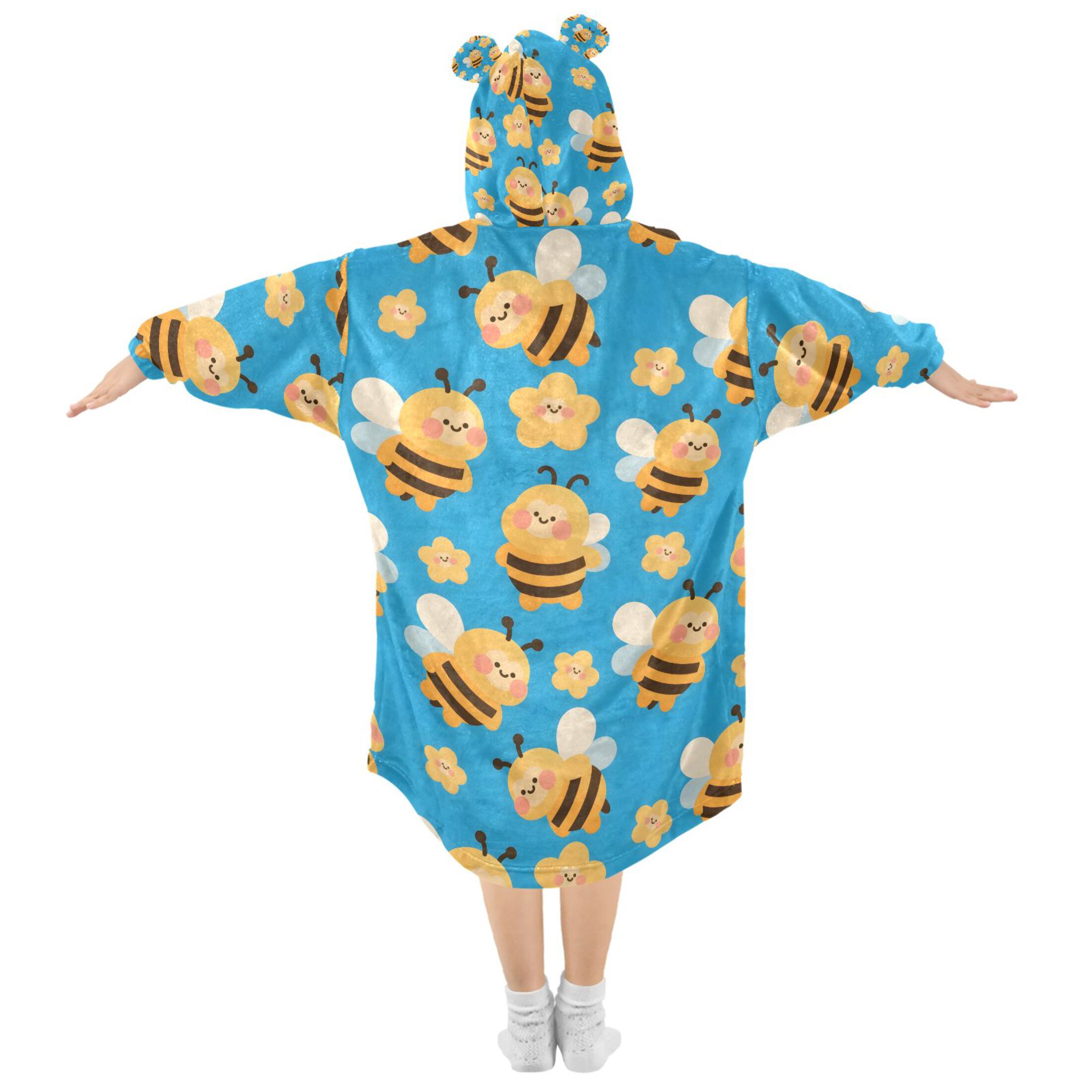 joogoo Wearable Blanket Hoodie for Bees Cute Oversized Sherpa Hooded 3-14 YR M