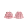thumbnail image 2 of Loicainy Toddler Kids Girl Christmas Dress 12 24 Month 2T 3T 4T 5T 6T 7T 8T 9T Star Print Square Neck Sleeveless Layered Tulle Dresses with Plush Ball Christmas Hat, 2 of 9