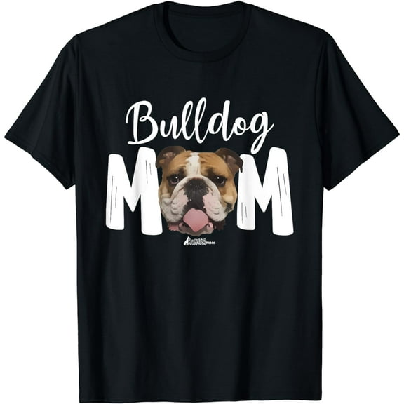 Cute English Bulldog Mom Top, Funny Dog Walking For Women T-Shirt