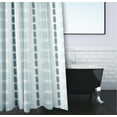 thumbnail image 3 of Simply Daisy 70" W x 73" H Watercolor Stripe Stripe Print Polyester Shower Curtain, Teal, 3 of 3