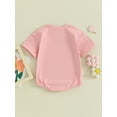 thumbnail image 3 of Bagilaanoe Newborn Baby Girl Summer Rompers Letter Print Short Sleeve Bodysuits 3M 6M 12M 18M Infant Casual One Piece Short Jumpsuit, 3 of 8