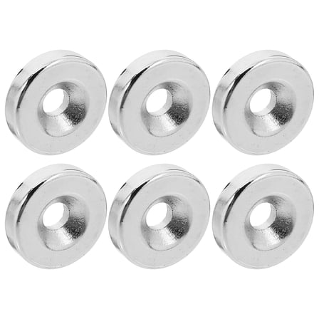 6Pack Small Round Disc Magnets - Disc Countersunk Hole Magnets Permanent Magnet Fastener Multi-Purpose