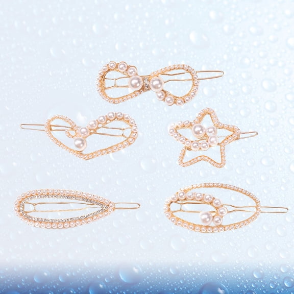 TABLZONE 5Pcs Hair Barrette Clips with Elegant Design Alloy Assorted Color for Girls Daily Wear