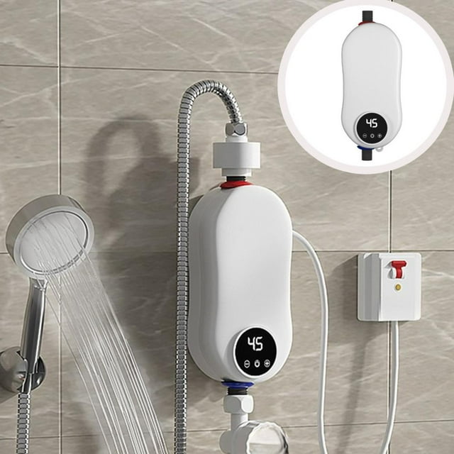 Feltree 3500W Instant Water Heater Fast Heating Mini Small Kitchen Treasure Thermostatic Shower Shower Set-110V