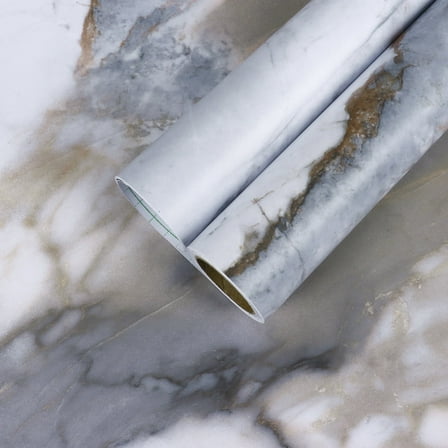 CHIHUT Peel and Stick Marble Contact Paper for Countertops Waterproof 12"x100" Brown Grey Marble Wallpaper for Kitchen Thick Removable Marble Wall paper Vinyl Roll for Bedroom Cabinets Living Room
