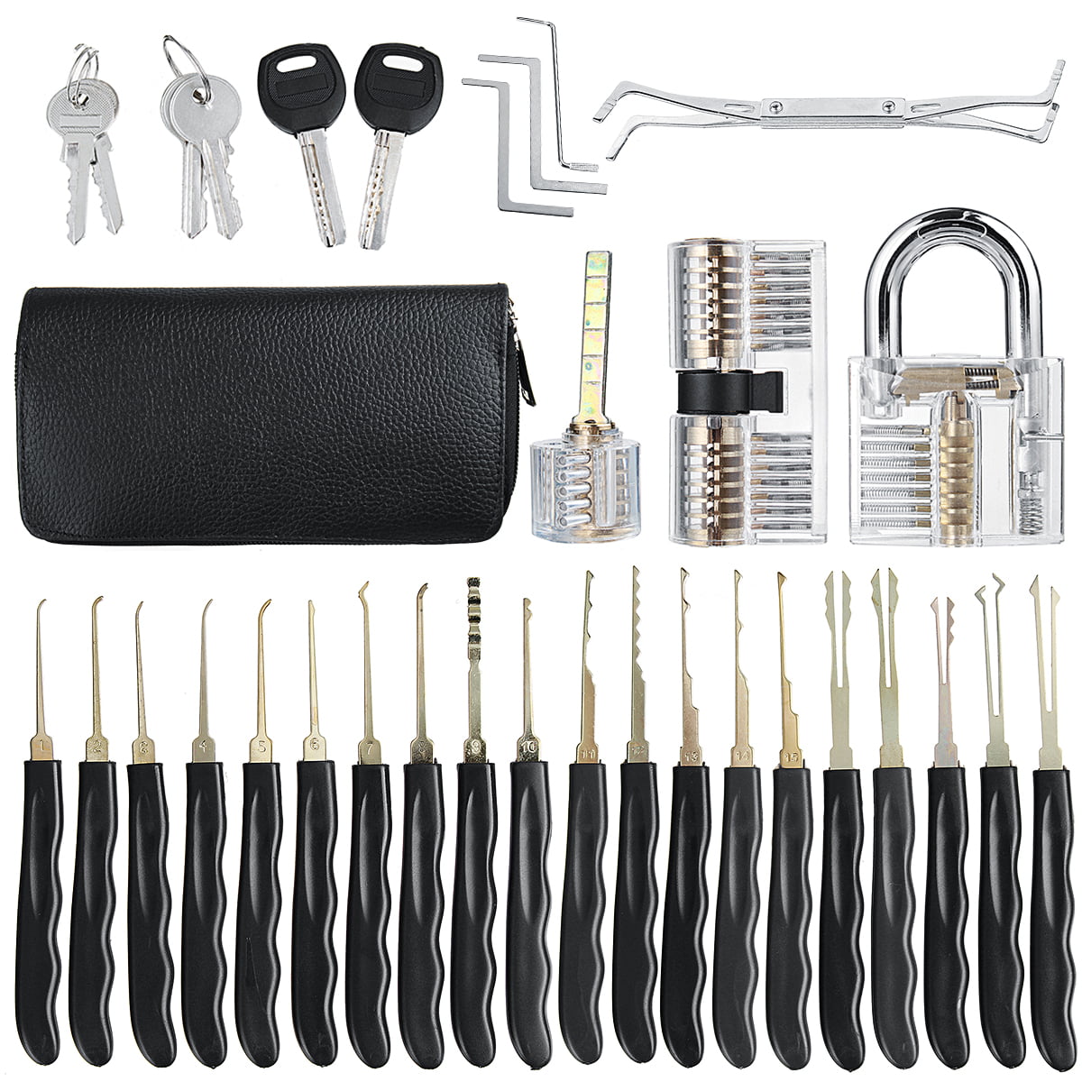 Set electric locksmith tool lock pick unlock lockpicking kit de crochetage PRO ! 