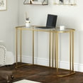 thumbnail image 2 of Evelyn&Zoe Art Deco Writing Desk, Gold/Clear, 2 of 7
