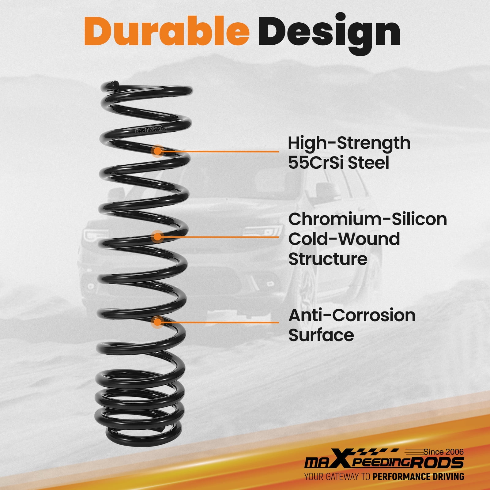 maXpeedingrods Front 3.5" Lift Coil Springs for Jeep Wrangler JKU 2007-2017, 4.5" Lift Coil Springs for Jeep Wrangler JK 2007-2017, Suspension Lift Kit, Set of 2