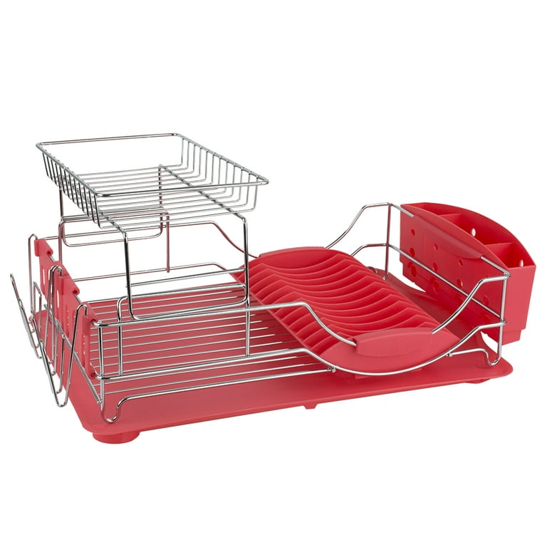 Dish Drainer 😜 Home Basics 2 TIER RED RACK PRODUCT REVIEW