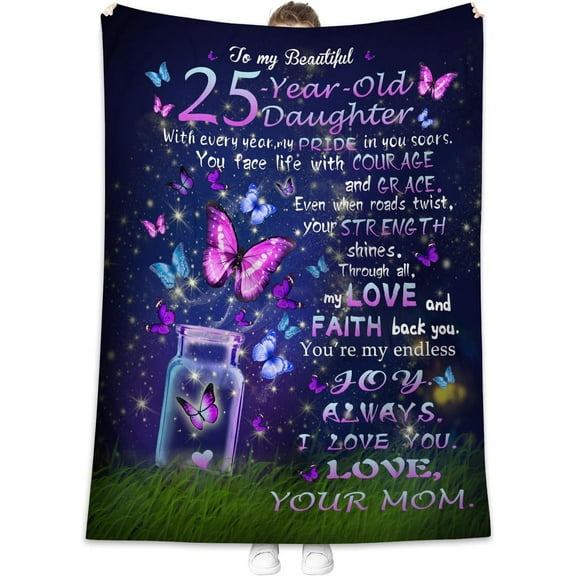 LHSHID 25th Birthday Gifts for Girls Gifts for 25 Year Old Girl 25 Year Old Girl Birthday Gifts Blanket 25 Birthday Gifts for Girls 25th Birthday Gifts Daughter Birthday Gift 50x60in