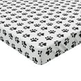 thumbnail image 2 of Paw Print Fitted Sheet, Puppy Kitten Dog and Cat Themed Repetitive Pet Foot's Stains Concept, Decorative Soft Bedding All-round Elastic Pocket, Twin XL Size, Dark Grey and White, by Ambesonne, 2 of 3