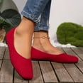 thumbnail image 5 of Miluxas Classic Solid Square Toe Ballet Flats for Women Comfort Casual Flats Lightweight Slip on Loafers Suede Dress Shoes Red 9(42), 5 of 9