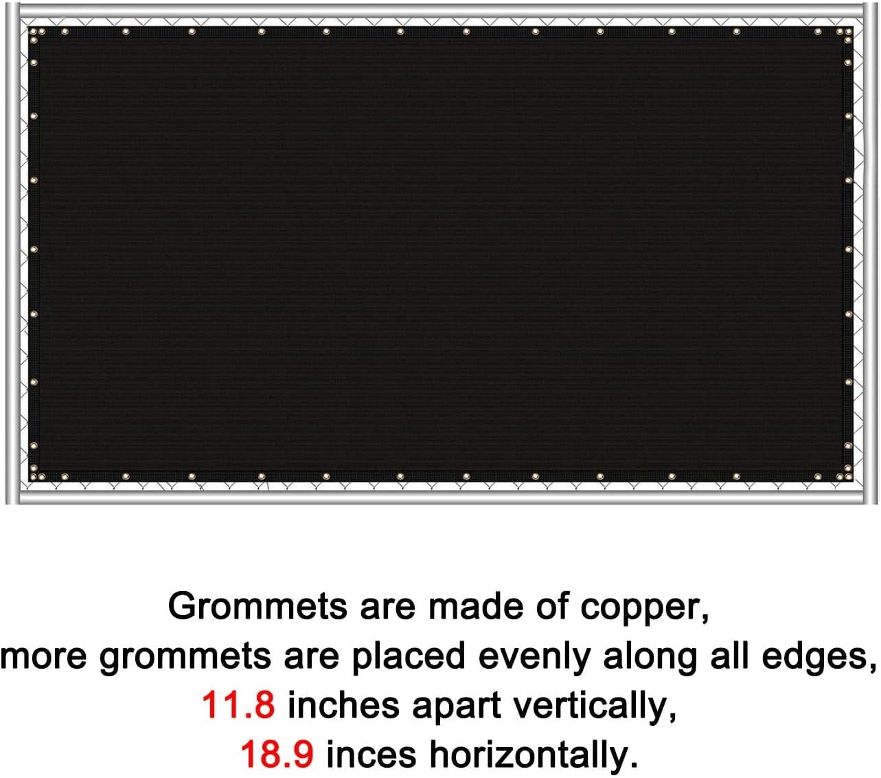 Createshao Black 6X50ft Privacy Balcony Screen Fence Mesh Cover Fence Mesh Shade Mesh Cover for Outdoor Wall Garden Patio Backyard