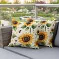 thumbnail image 4 of Spring Sunflower Pillow Covers 2 Pack Pastoral Watercolor Flower Pillowcase Waterproof Outdoor Throw Pillow Cover for Patio Garden Square Cushion 20”x20”, 4 of 9
