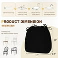 thumbnail image 7 of Indoor Chair Cushions for Dining Chairs, D-Shaped Chair Pads with Ties, Non Slip Dining Chair Cushions, 17" x 16" x 2.5", Black, 4 Pack, 7 of 7