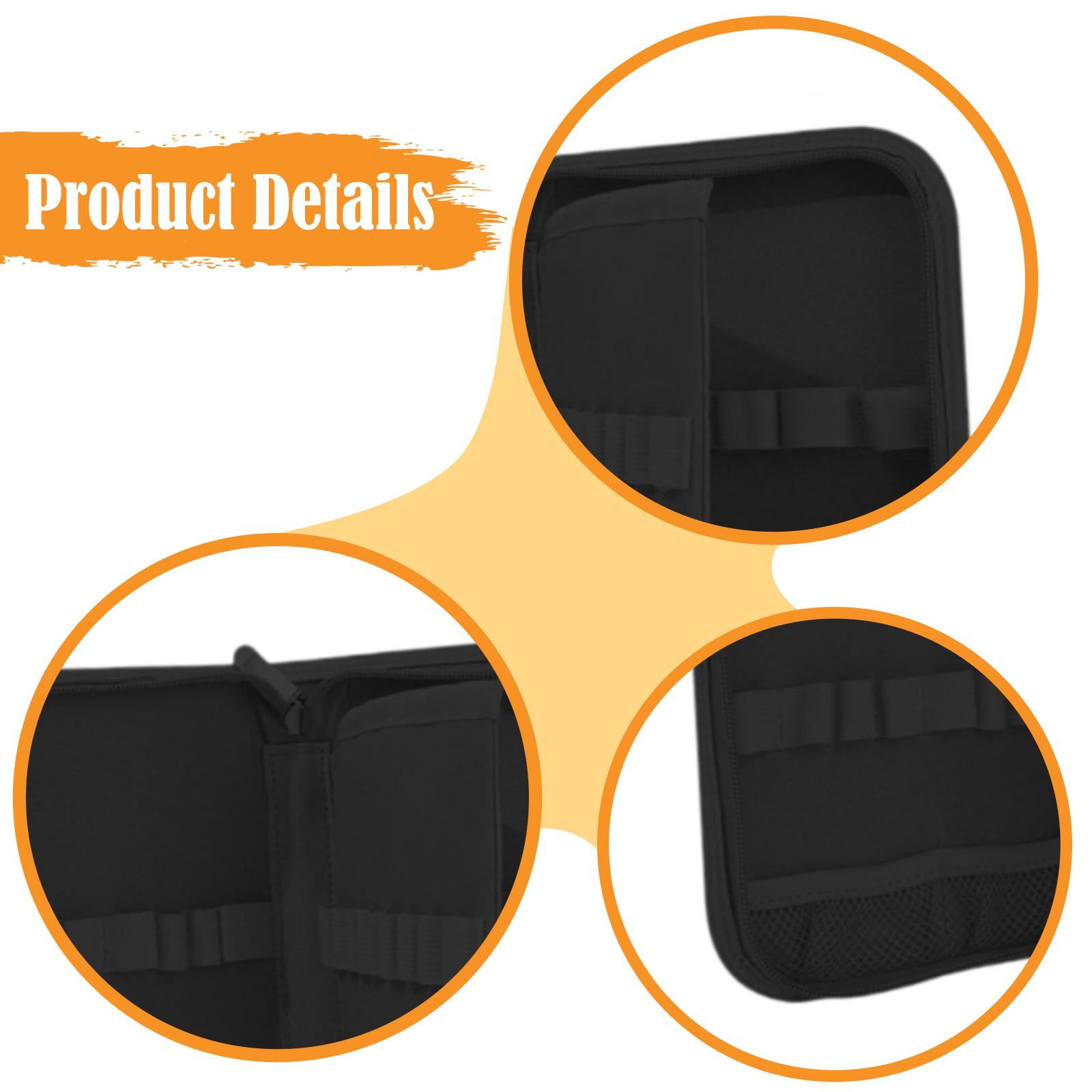 S SERENABLE Crochet Hook Case Organizer Bag Storage Zipper Pouch Portable Polyester Double Layer Design for Storing Crochet Hooks And Knitting Accessories Suitabl Black