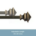 thumbnail image 7 of Kenney Arts & Crafts 48-86" Petite Café Adjustable Curtain Rod, 1/2" Dia., Oil Rubbed Bronze, 7 of 7
