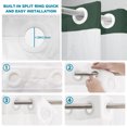 thumbnail image 5 of No Hook Shower Curtain, Pure Hunter Green Shower Curtains for Bathroom with See Through Top Window, Modern Solid Color Minimalist Art Waterproof & Washable Bath Curtain Long 72"x78", 5 of 9