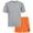 Grey/Orange, variant on Black Bear Boys Short Sets Tagless Short Sleeve Athletic T-Shirt and Performance Shorts 2 Piece