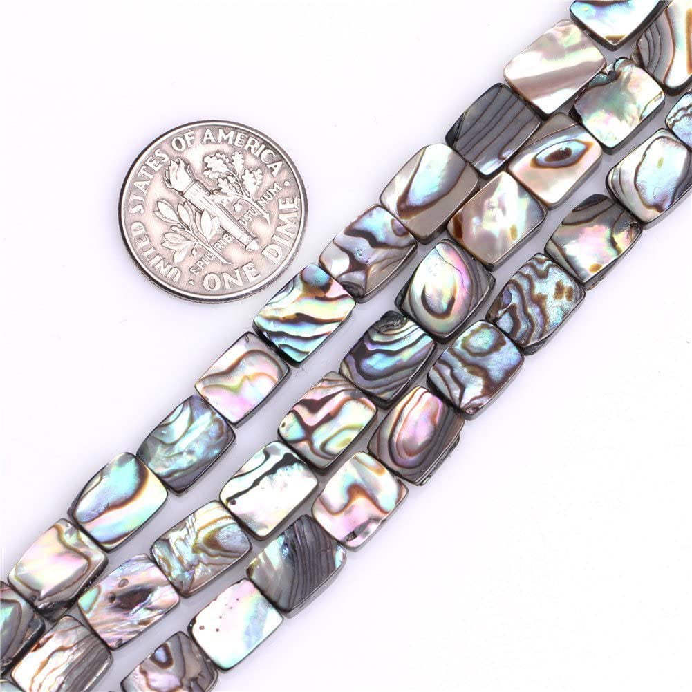 Natural Flat Rectangle Abalone Shell Jewelry Making Beads 15" Free Shipping GB 