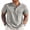 Light Grey, variant on COOFANDY Men's Linen Henley Shirts Summer Beach Short Sleeve Loose Fit T Shirt Button Up Lightweight Casual Tee