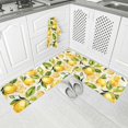 thumbnail image 2 of Kitchen Rugs and Mats,Yellow Lemon Green Leaves 2 Piece Anti Fatigue Area Runner Rug Set Comfort Standing Floor Mat,Summer Fruit Watercolor Plant Non Slip Absorbent Doormats for Laundry/Bathroom, 2 of 6