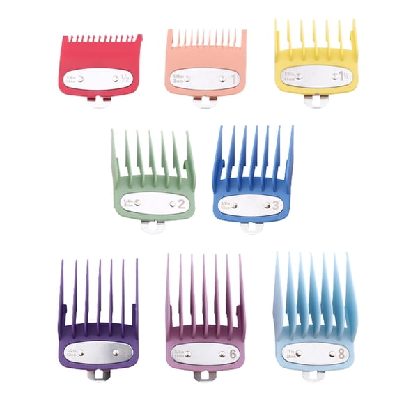 Cortadora de cabello profesional de 8 colores Peines protectores para cortadoras de cabello Ideal para cortadoras de cabello Recortadoras Peines guía de accesorios Guías de corte codificadas Peines