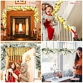 thumbnail image 6 of Costway 9ft Pre-lit Snowy Christmas Garland w/ Berries Poinsettia Flowers Timer, 6 of 11