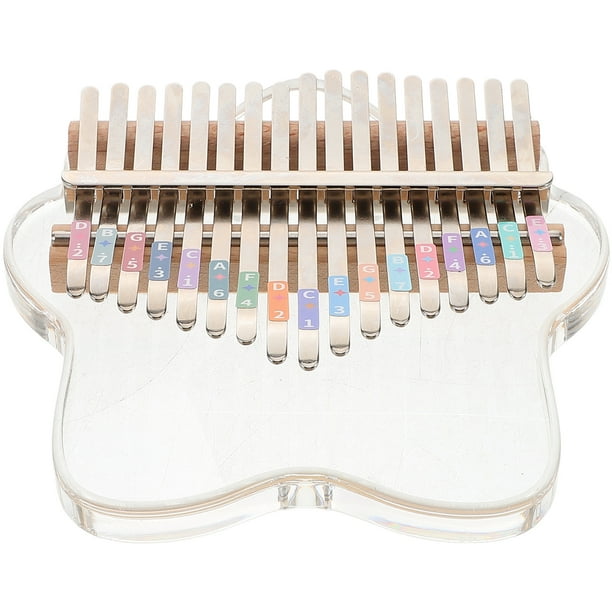 Piano de pulgar transparente de 17 teclas con martillo de afinación, Kalimba portátil para principiantes, instrumento musical de mano Kalimba portátil