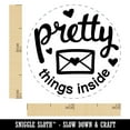 thumbnail image 2 of Pretty Things Inside Mail Envelope with Heart Self-Inking Rubber Stamp Ink Stamper - Yellow Ink - Mini 1/2 Inch, 2 of 7
