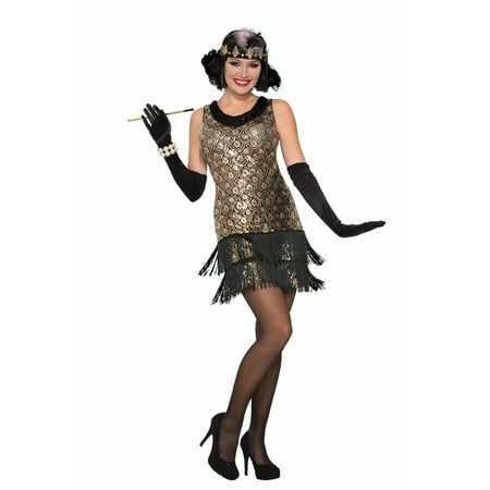 Halloween Sequin Roaring 20's Flapper Adult Costume