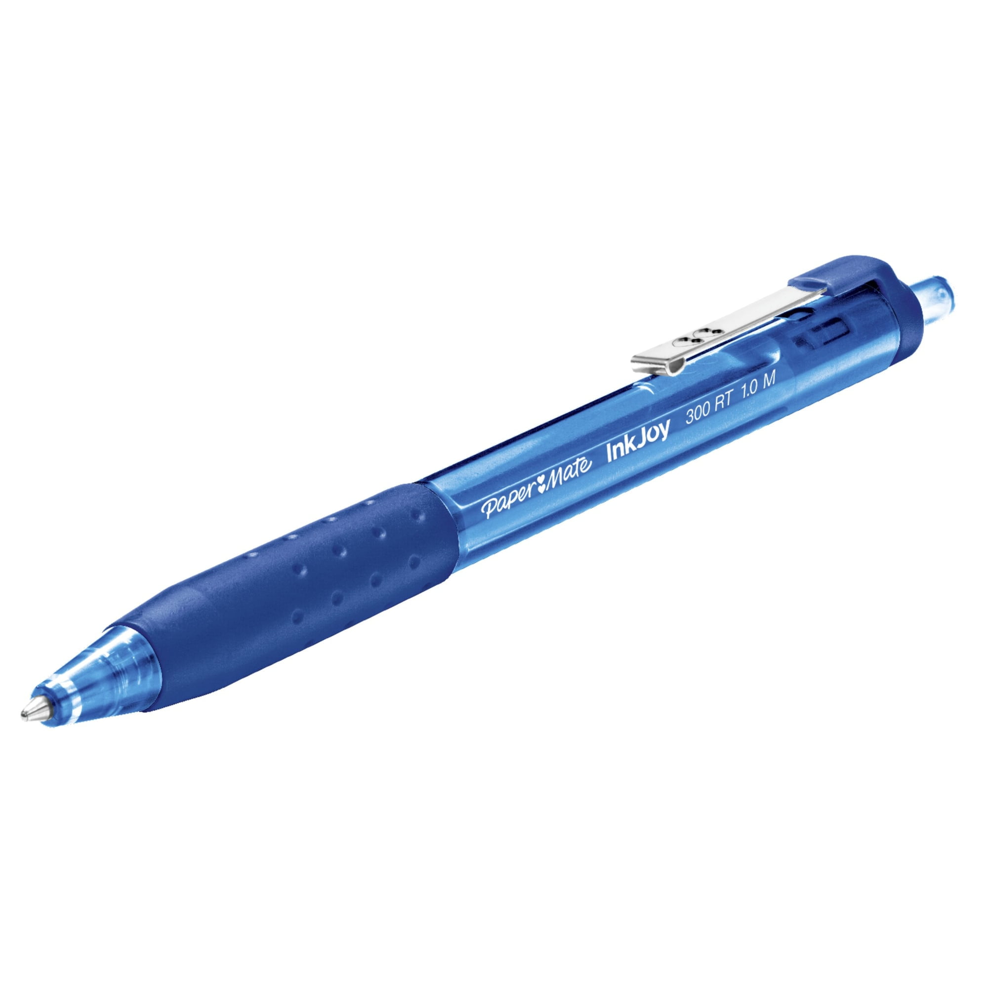 Paper Mate stylo bille rétractable InkJoy 300 RT | pointe moyenne 1 mm |  bleu | lot de 12
