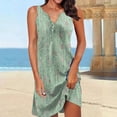 thumbnail image 2 of Summer Dresses for Women Boho Sleeveless Vintage Floral Flowy V Neck Tshirt Tank Sundress Beach Dress for Women 2024, 2 of 5