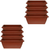 Hemoton 8 pcs Window Box Planter Plastic Vegetable Flower Planters Boxes Rectangular Flower Pots with Saucers