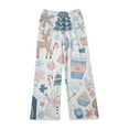 thumbnail image 4 of WTOBBY Women's Merry Christmas Flannel Pajama Pants, Fashionable Print Sleepwear with Holiday Designs,Soft and Warm Women's Pajama Bottoms for Winter Season,Light Blue M, 4 of 6