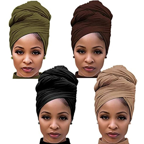 Head Wraps for Black Women Stretch Head Scarf Long African Hair Wraps Turban Headwraps Jersey Headbands