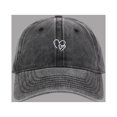 thumbnail image 3 of ZHOGXU Ladies Baseball Cap Love Heart Embroidered Wide Brim Retro Distressed Fashion Comfortable Summer Hat For Casual Daily Wear,Black,One Size, 3 of 3